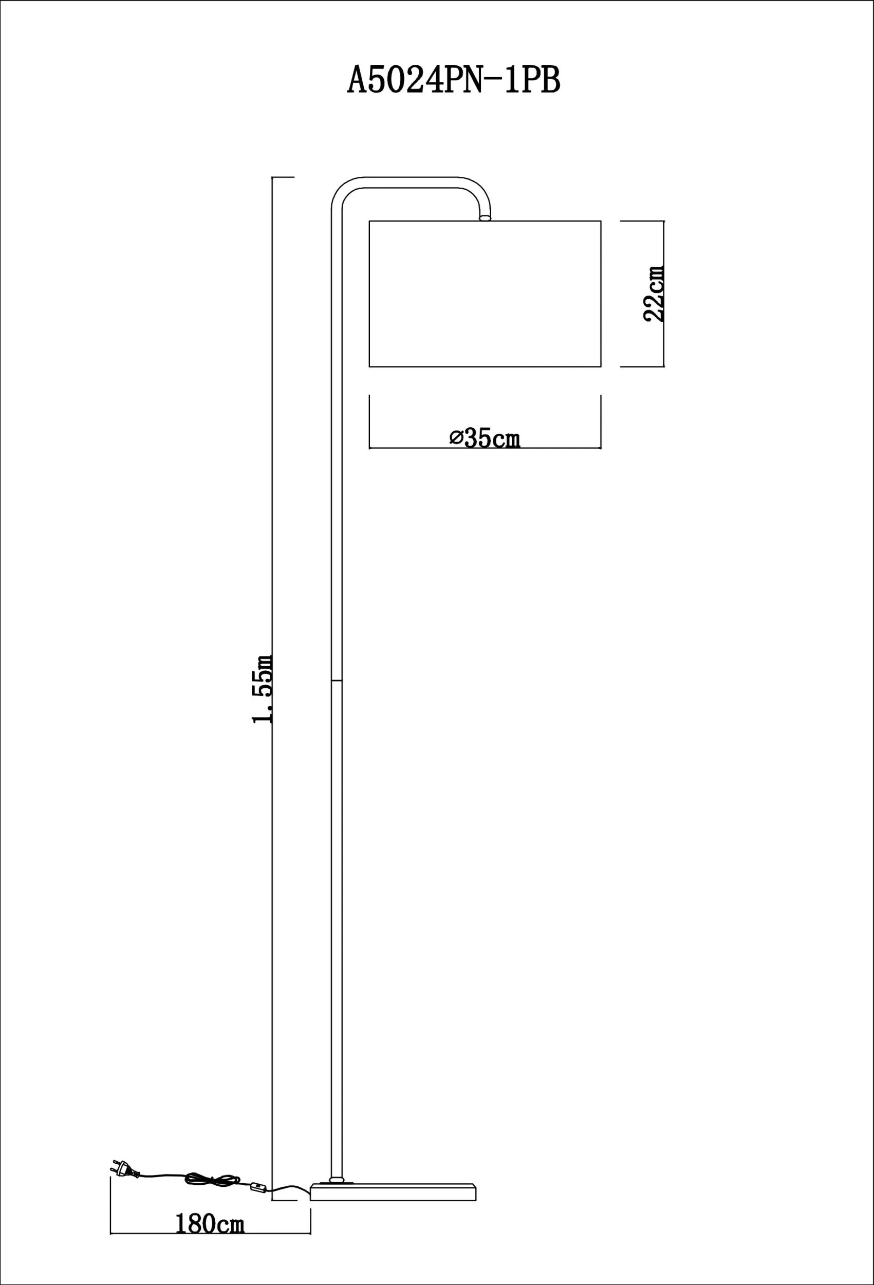 Торшер Arte Lamp RUPERT A5024PN-1PB