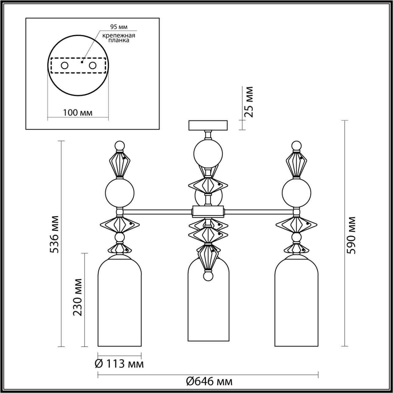 Люстра ODEON LIGHT EXCLUSIVE BIZET 4855/3C