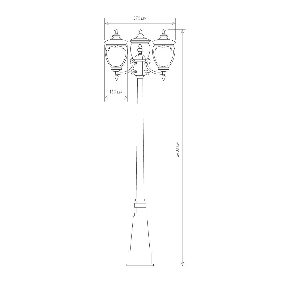 Уличный столб Elektrostandard Andromeda GLYF-8024F/3 Золото