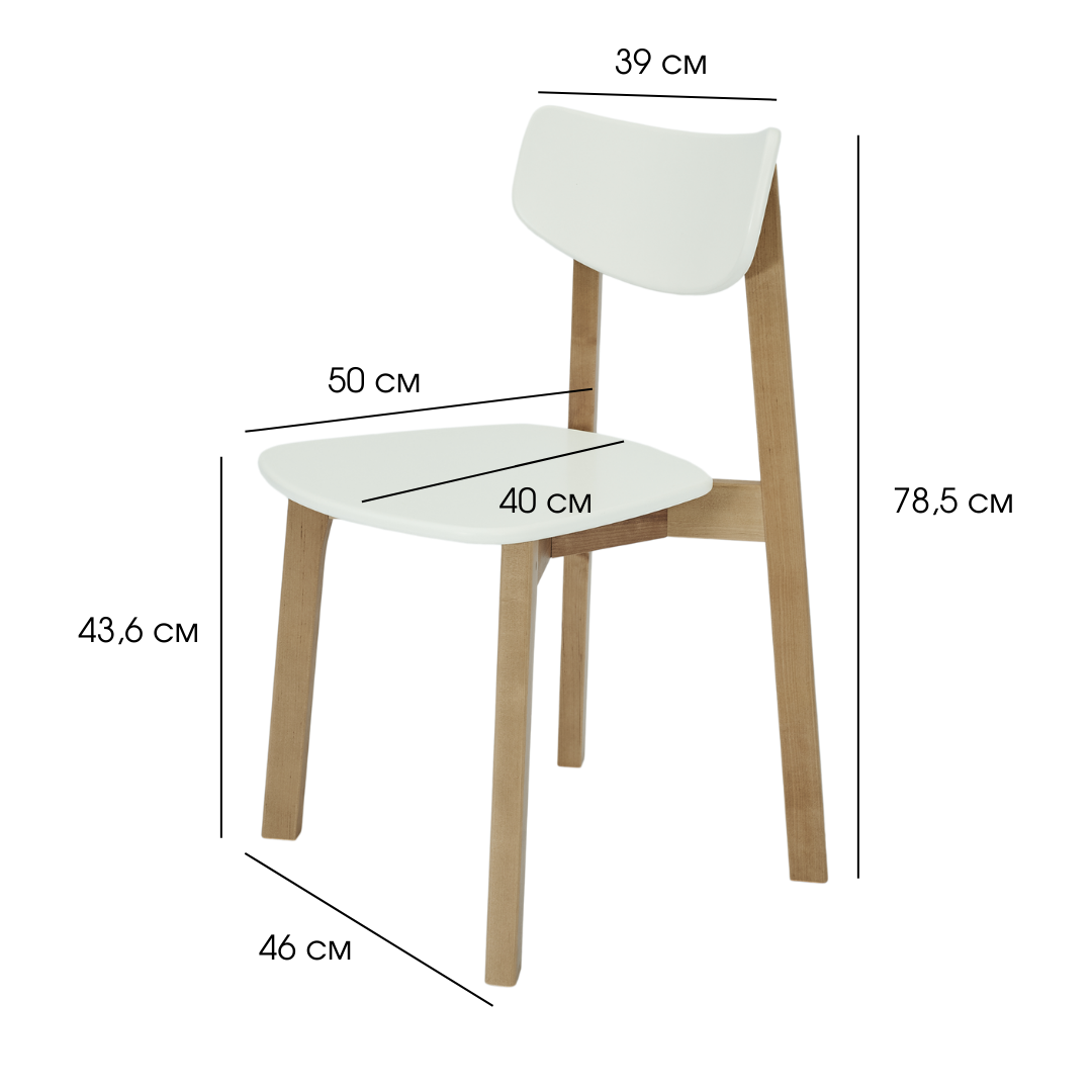 Стул Вега Daiva с жестким сиденьем дуб / белый