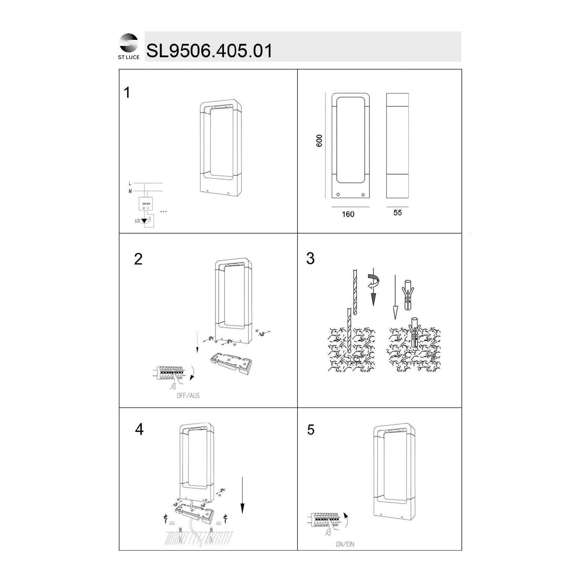 Уличный столб ST LUCE FOSSA SL9507.405.01