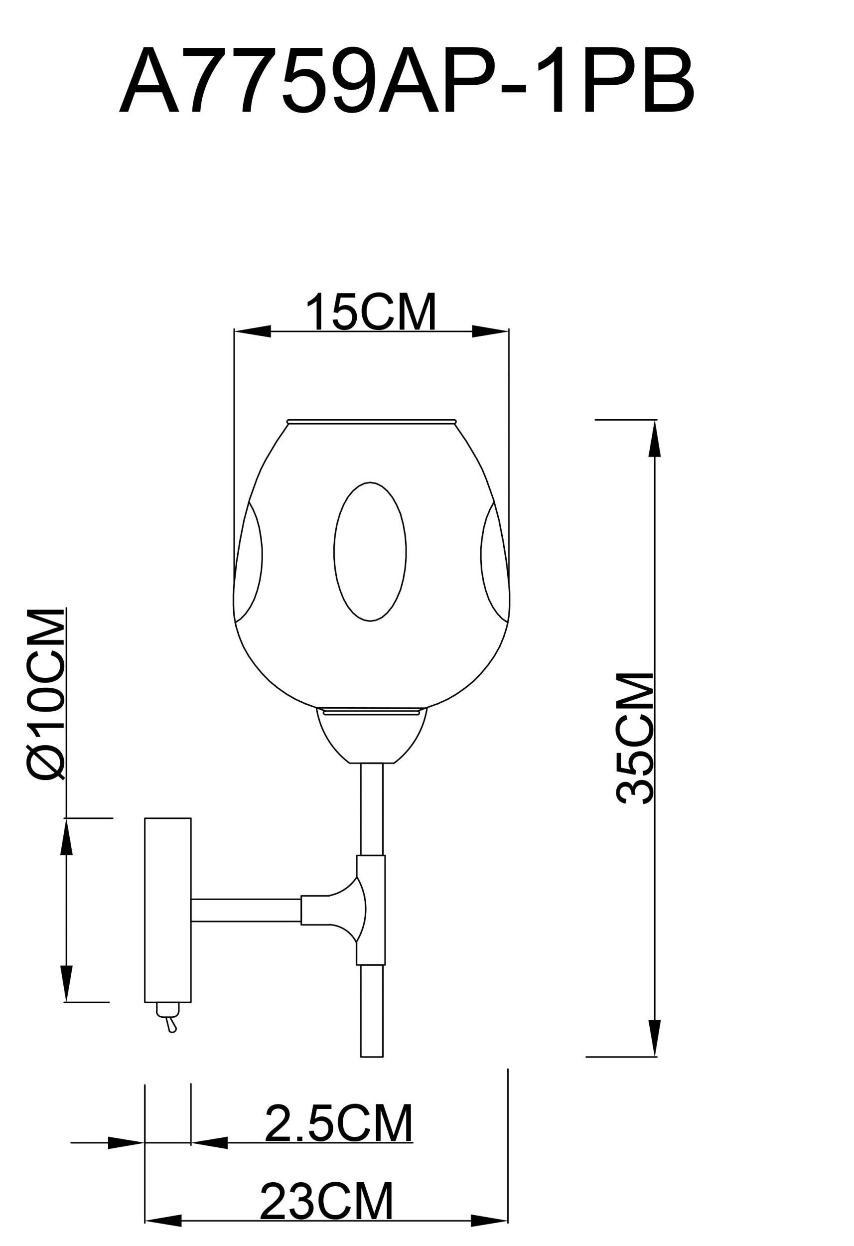 Бра Arte Lamp YUKA A7759AP-1PB