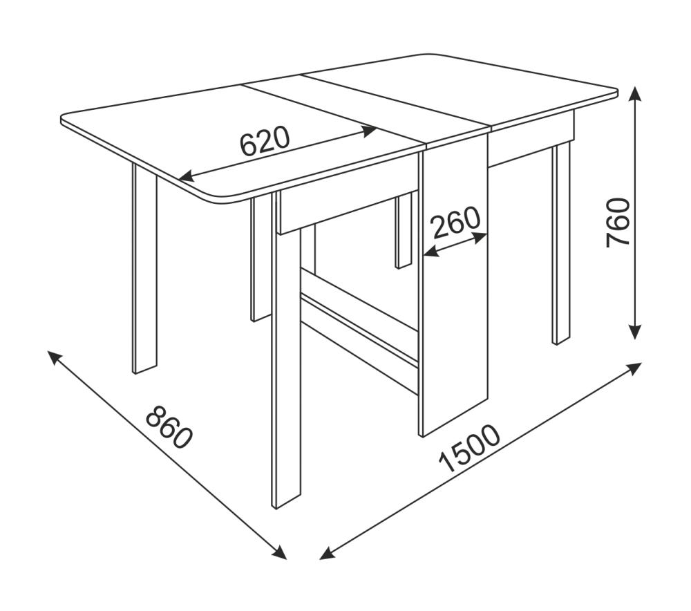 Стол раскладной книжка схема