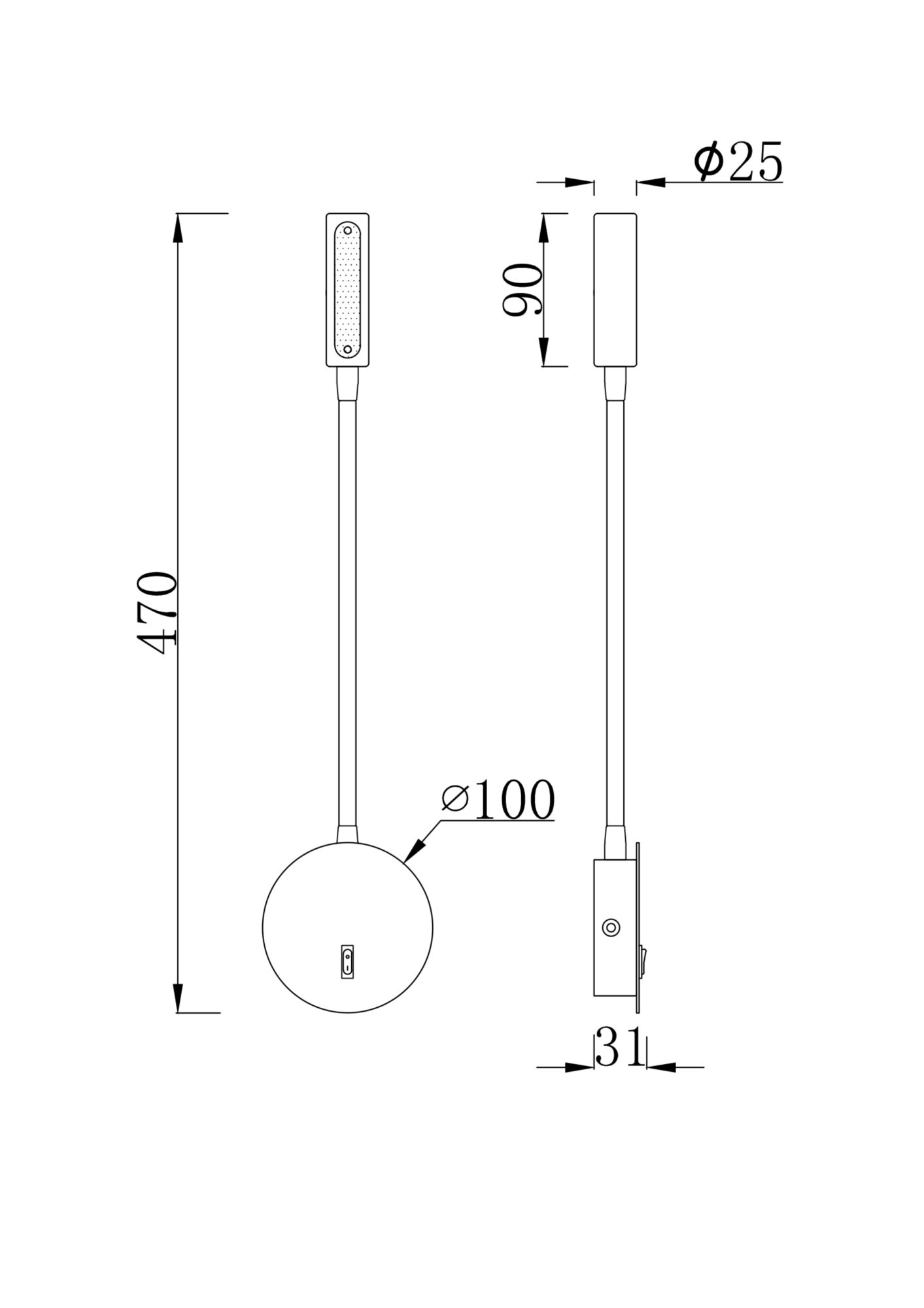 Бра Maytoni Technical Stem C035WL-L3CH3K