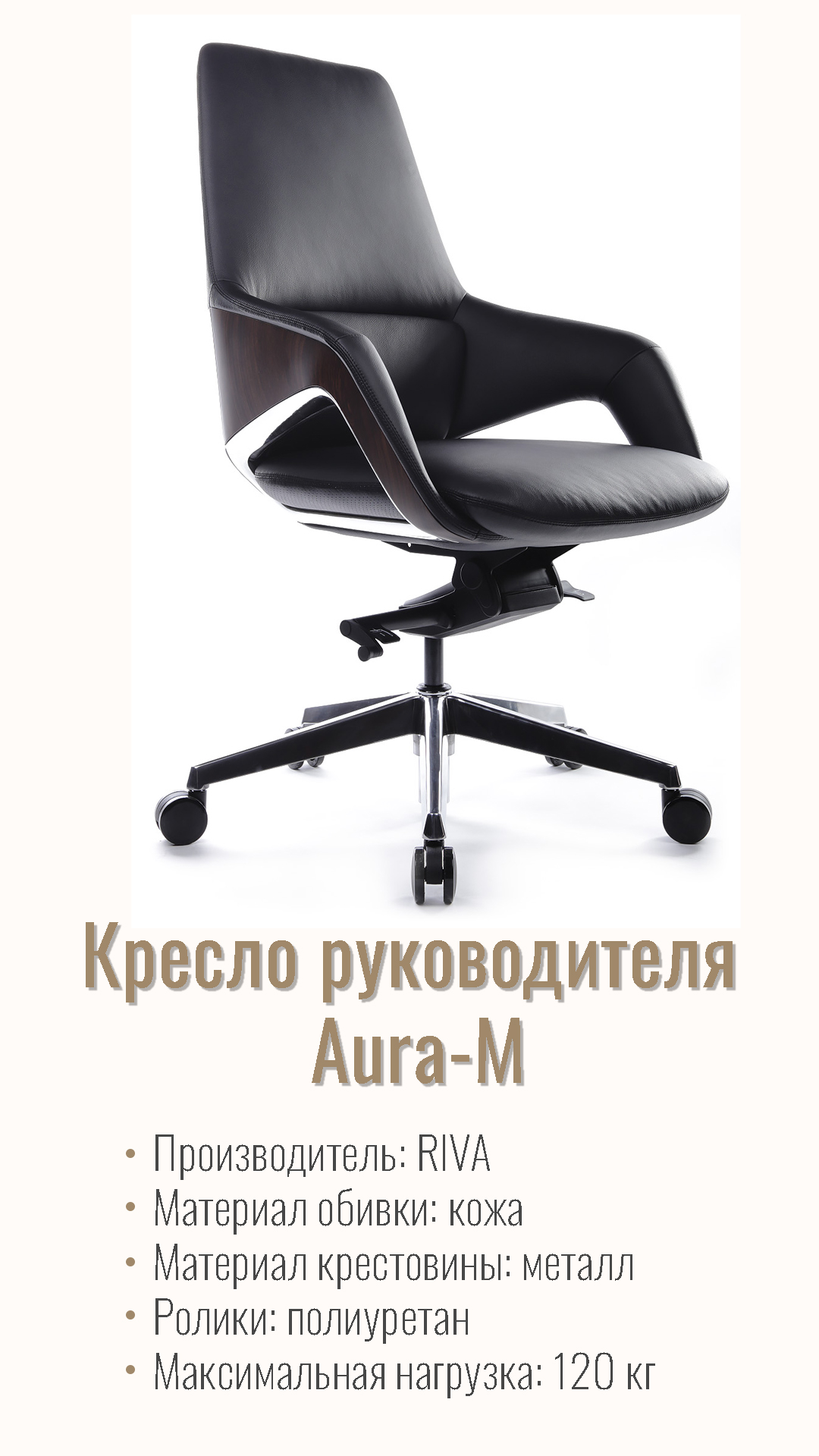 Кресло руководителя RV DESIGN Aura-M (FK005-В) черный