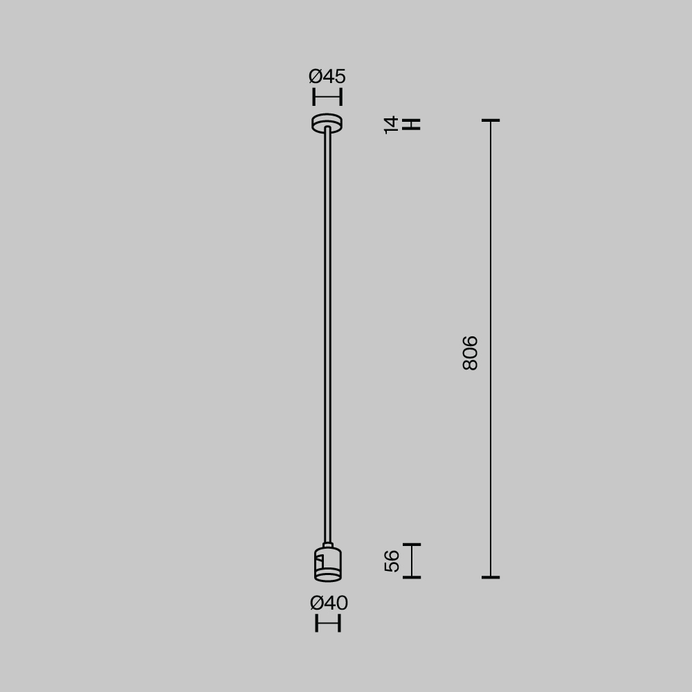 Крепление потолочное Long Maytoni Flarity TRA159C-IPCL1-B