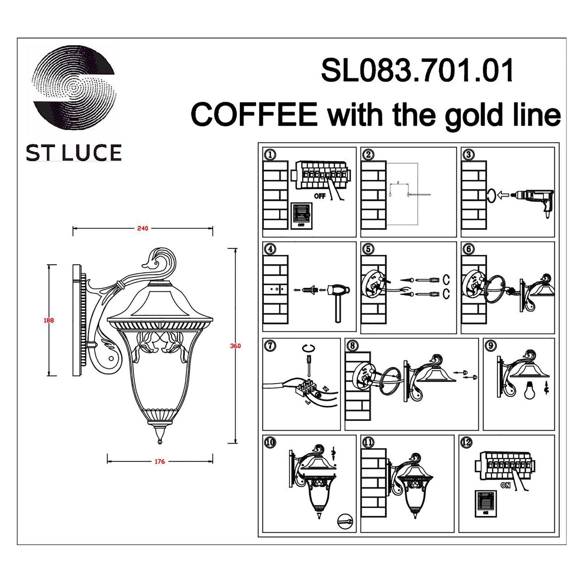 Уличный настенный светильник ST LUCE CHIANI SL083.701.01