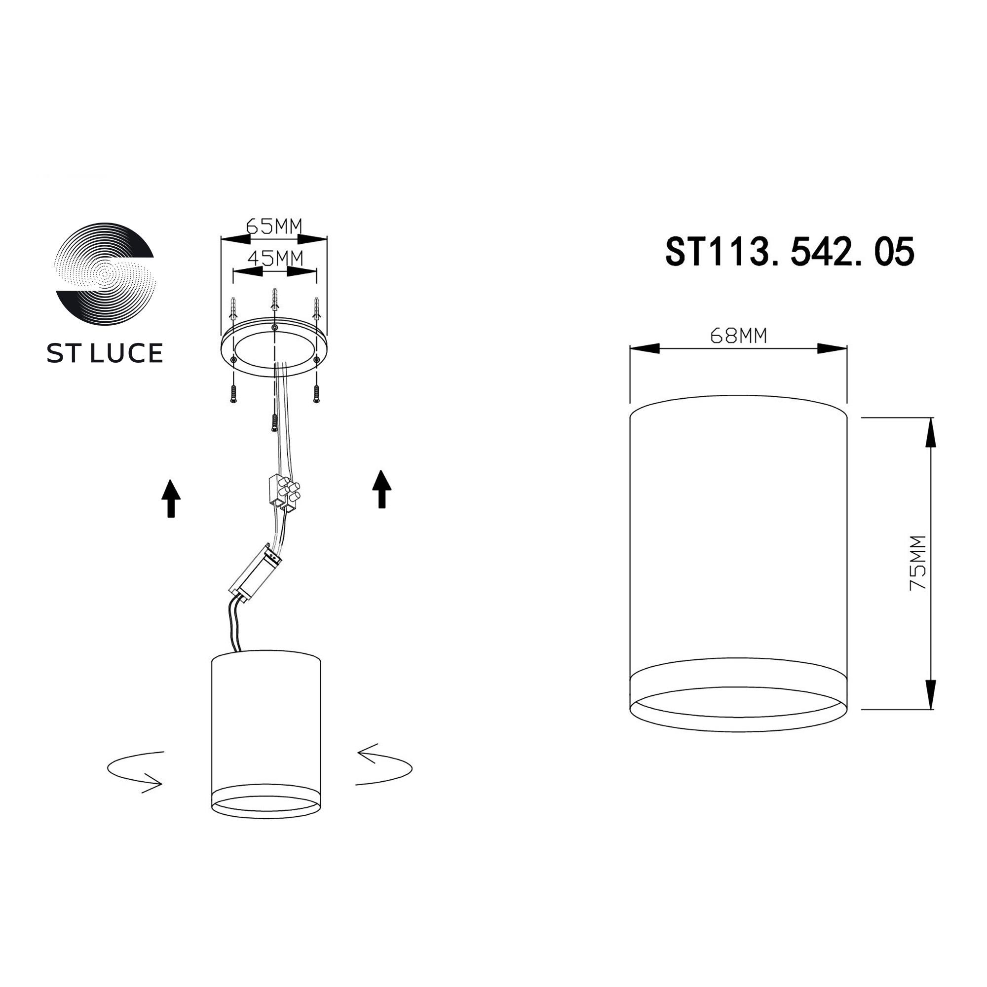 Точечный накладной светильник ST LUCE RENE ST113.542.05