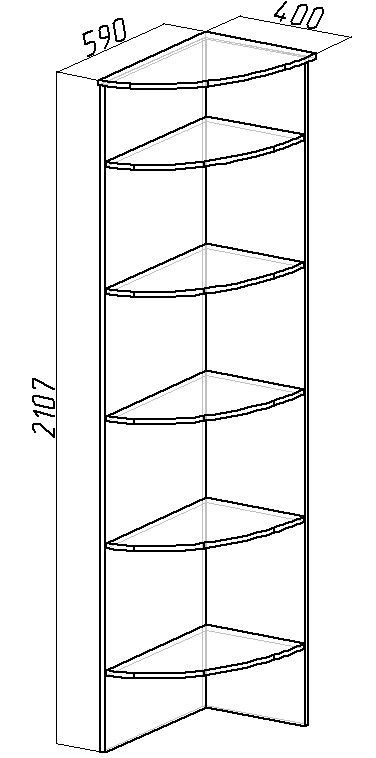 Полка угловая Sherlock 14 Орех шоколадный