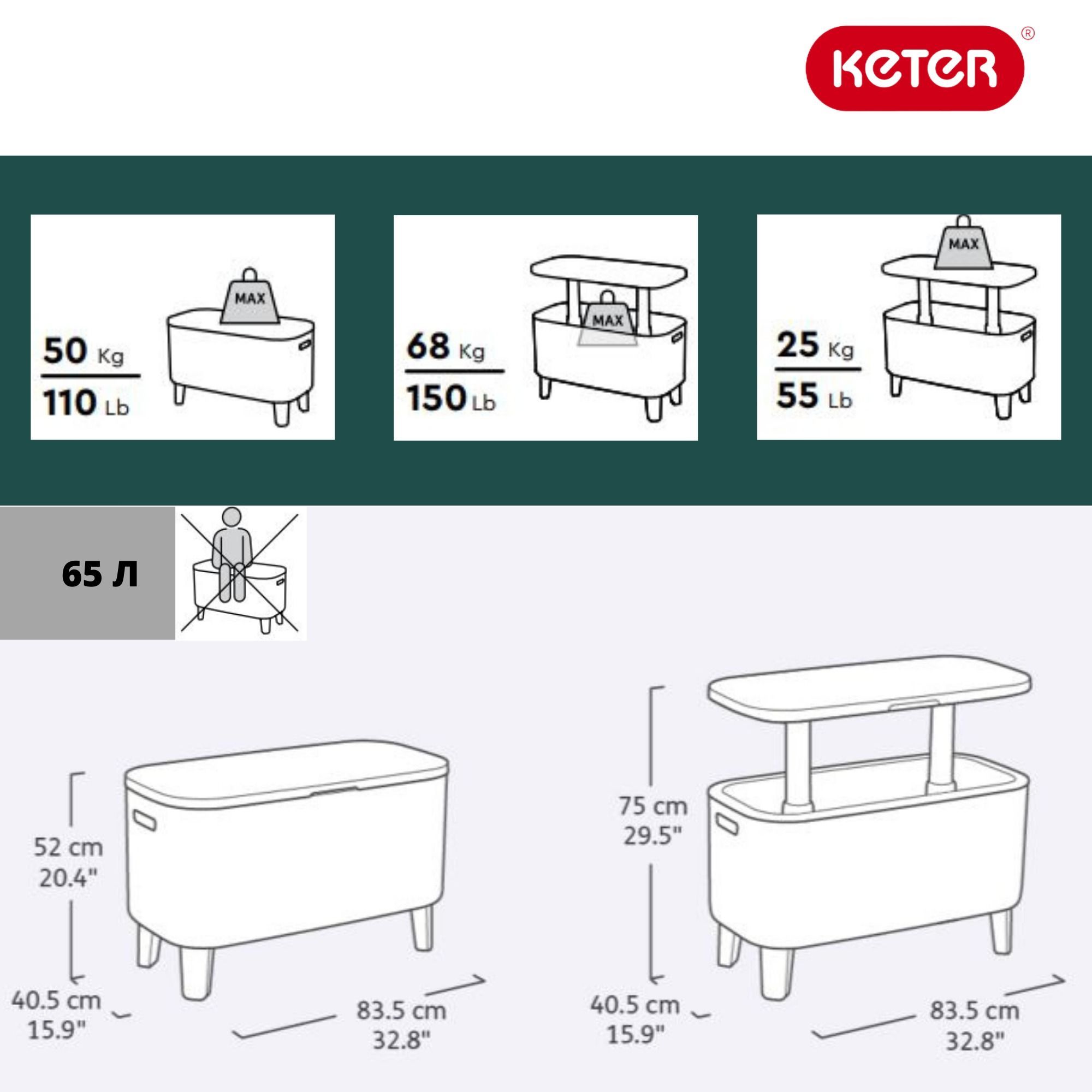 Стол пластиковый Bevy Bar Large Cool Bar Rattan коричневый