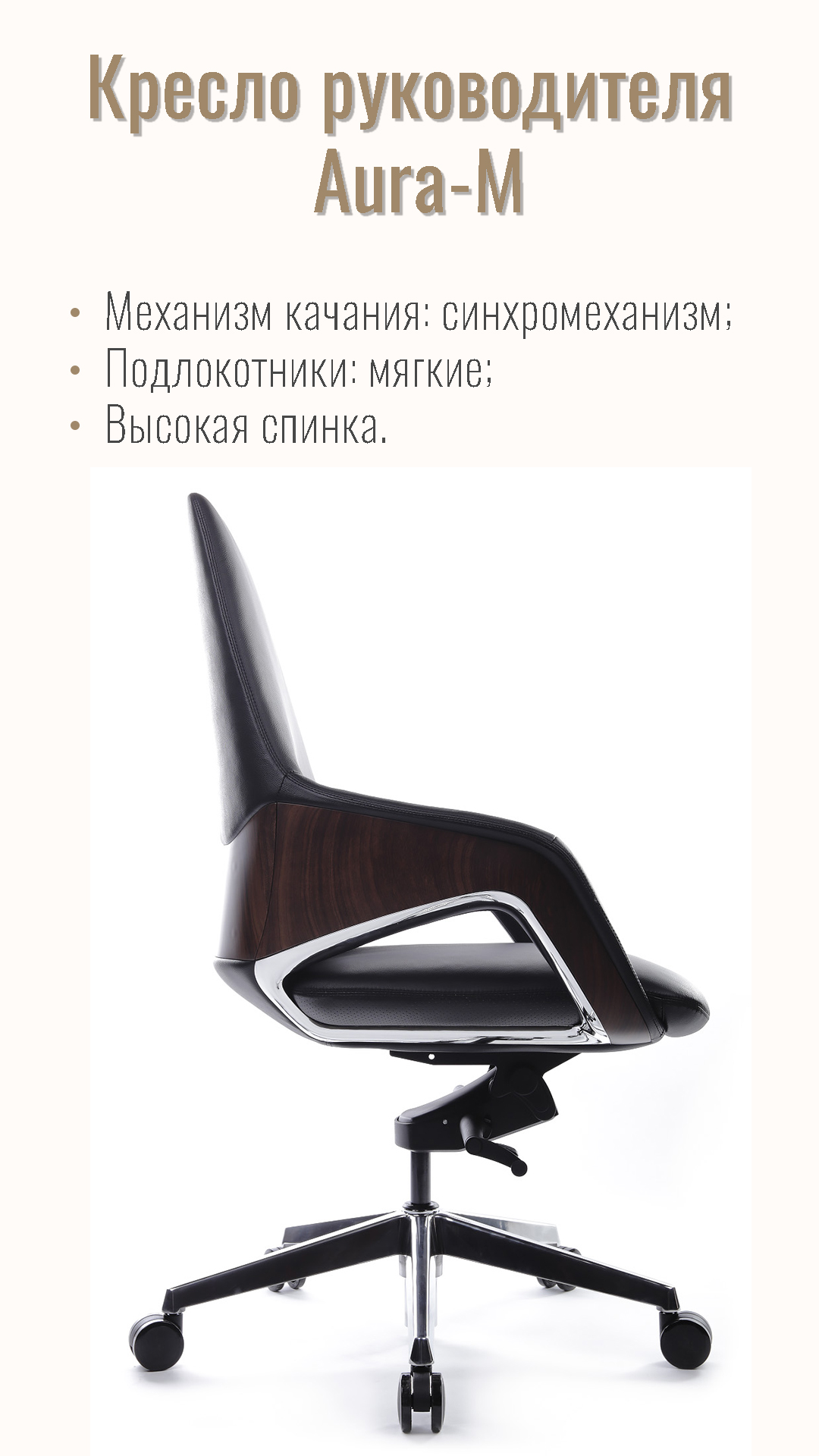 Кресло руководителя RV DESIGN Aura-M (FK005-В) черный