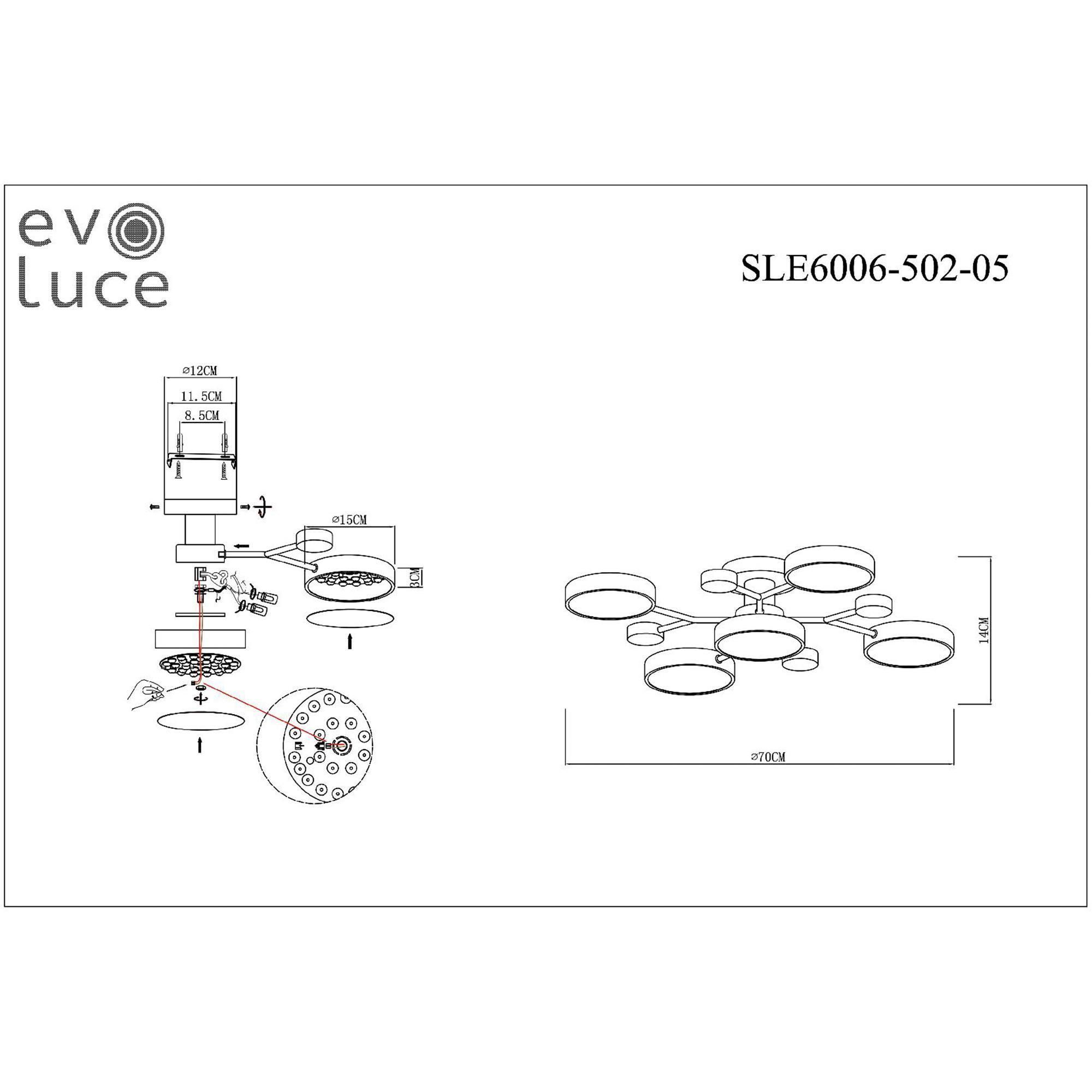 Люстра на штанге EVOLUCE FAEMA SLE6006-502-05