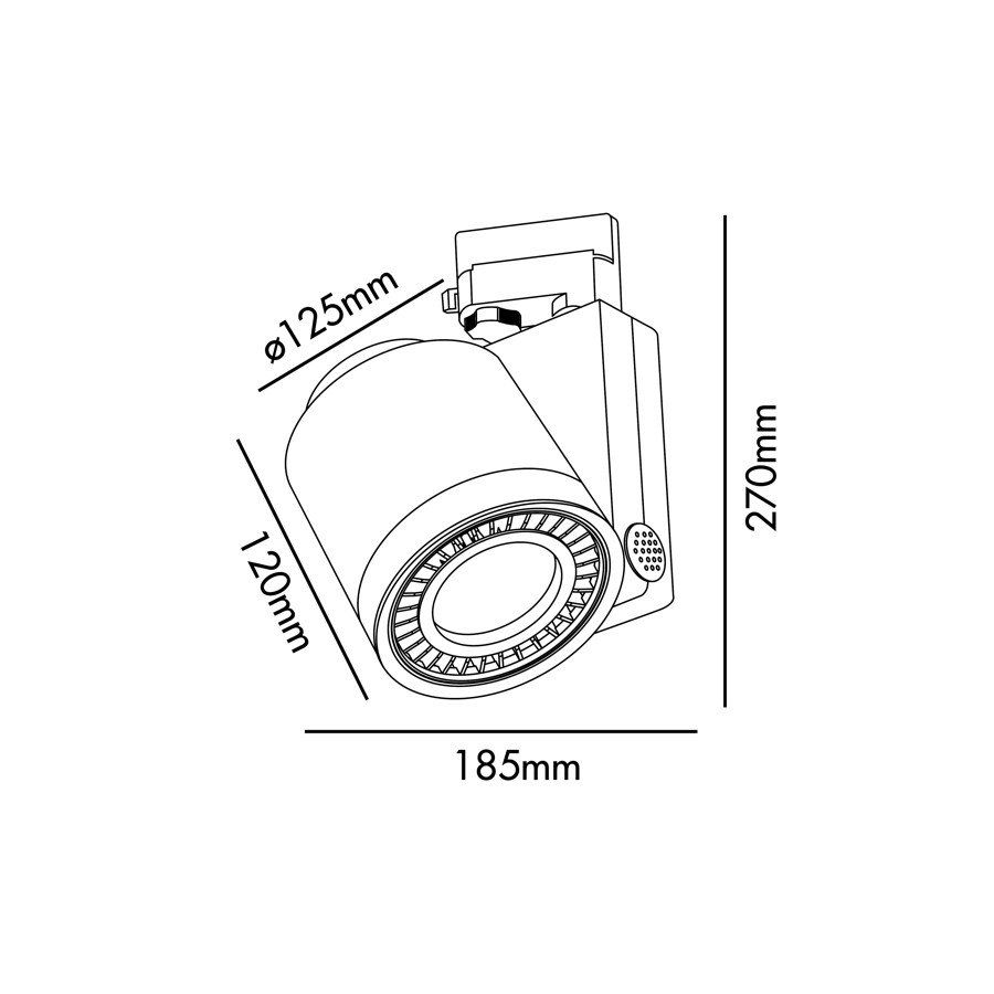 Трековый светильник CYLINDER 15W белый Faro 01065701