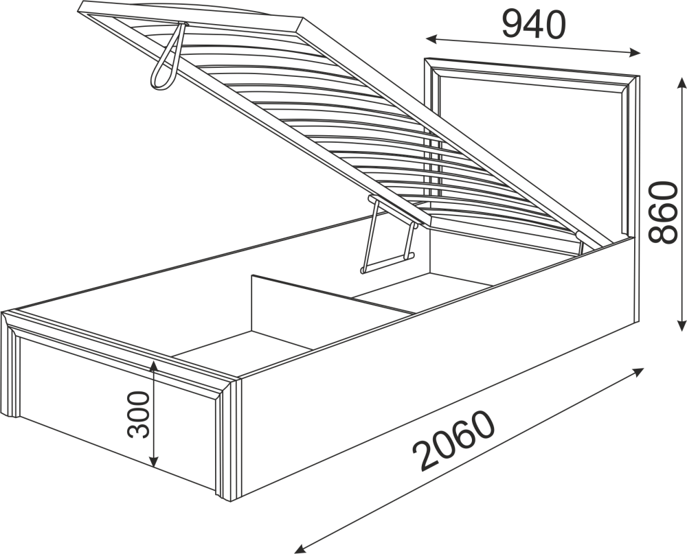 Кровать с подъемным механизмом Остин М22 90x200