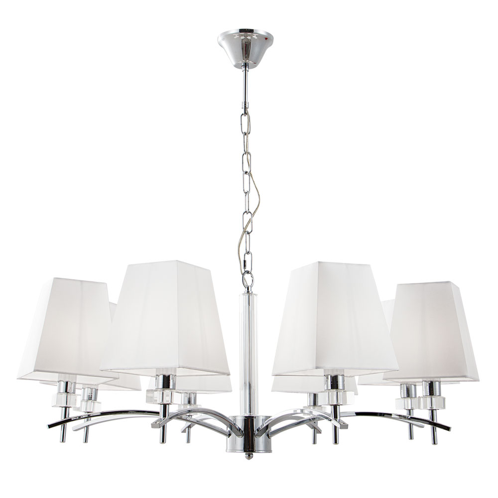 Подвесная люстра Arte Lamp KENSINGTON хром, белый A4098LM-8CC