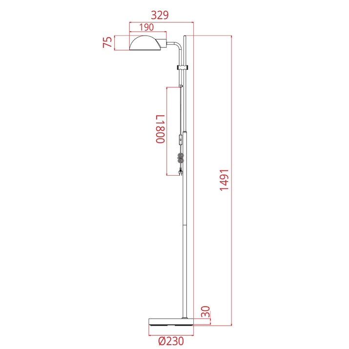 Торшер ARTE LAMP ZETTA A7055PN-1BK