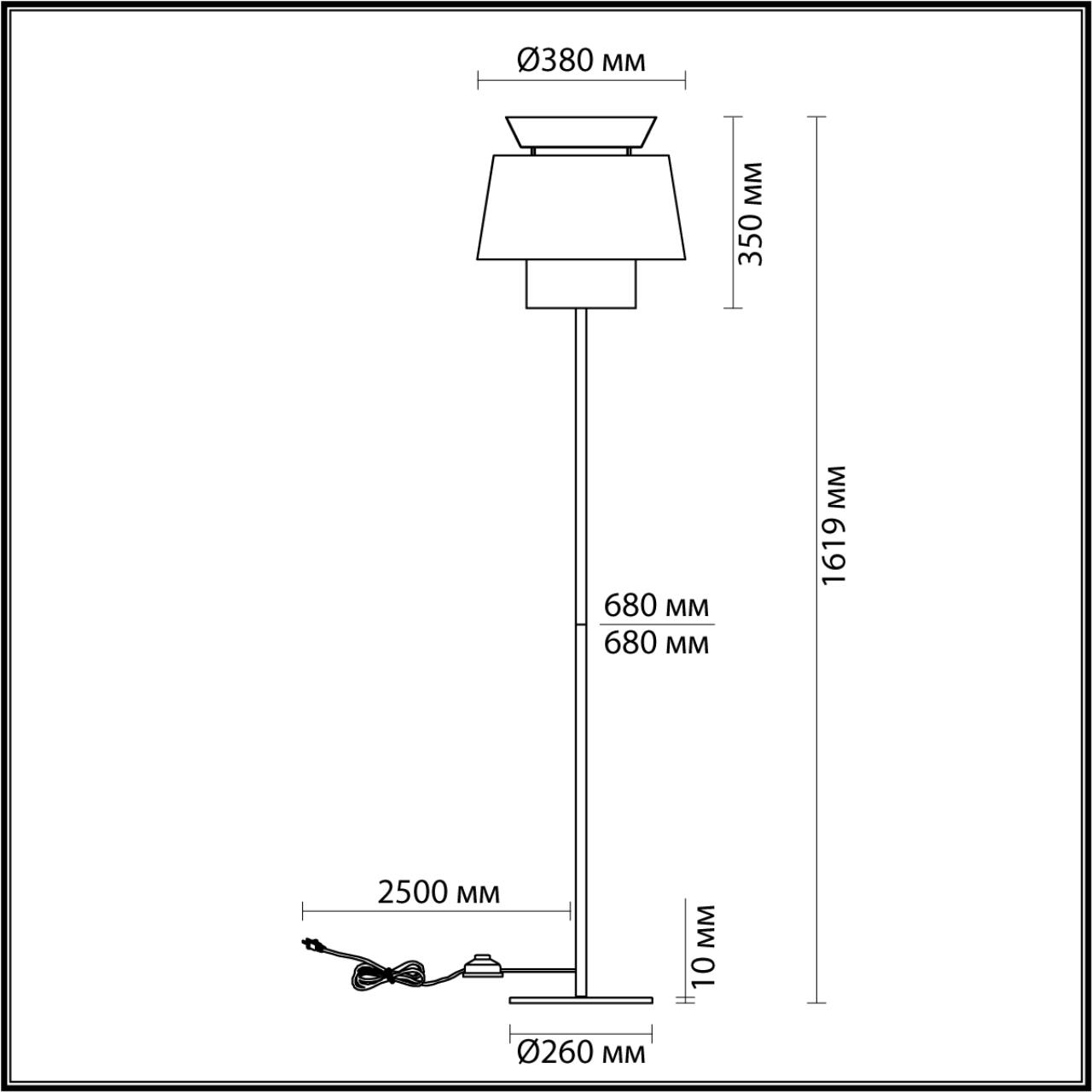 Торшер ODEON LIGHT KRESSA 4992/1F