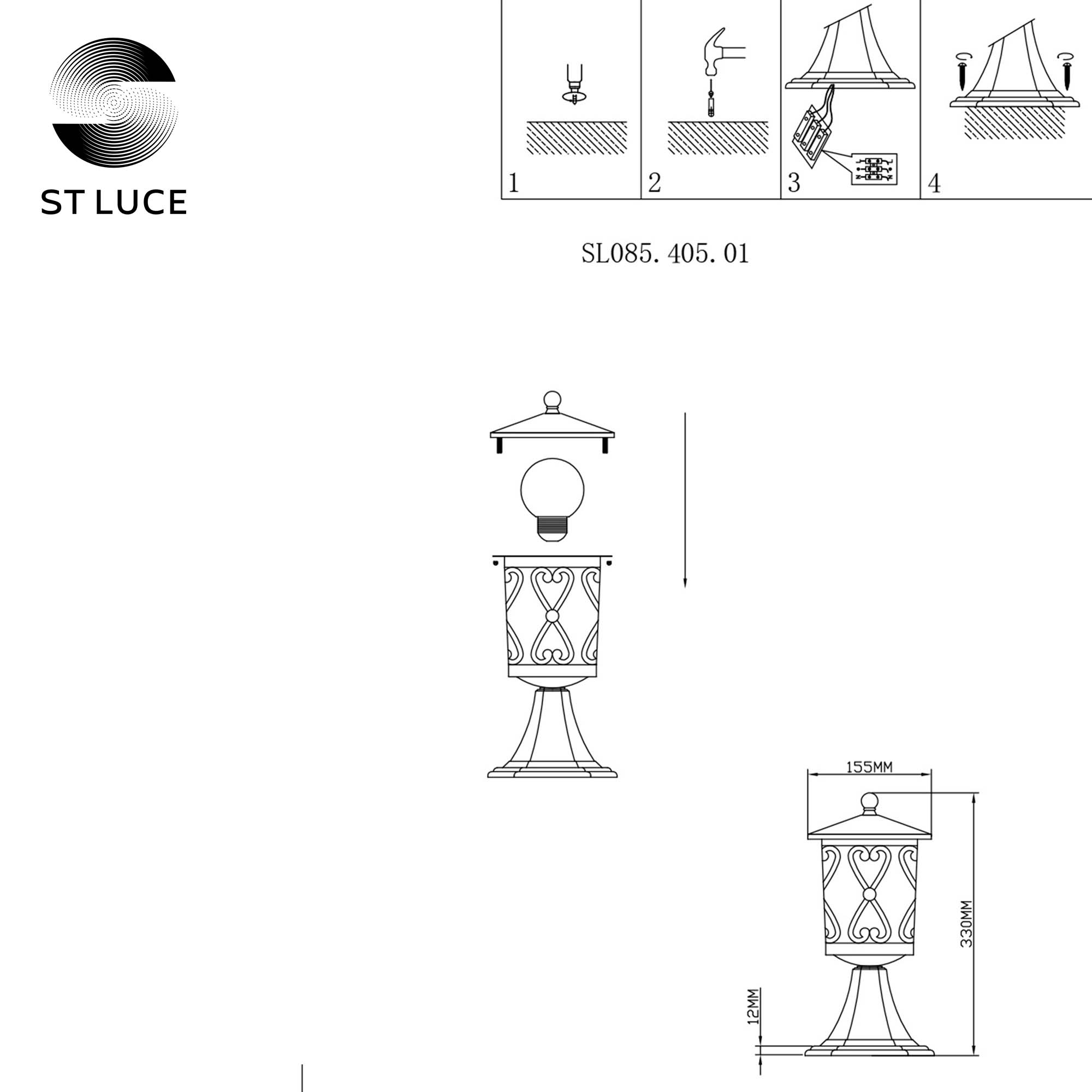 Садово-парковый фонарь ST LUCE LORNE SL085.405.01