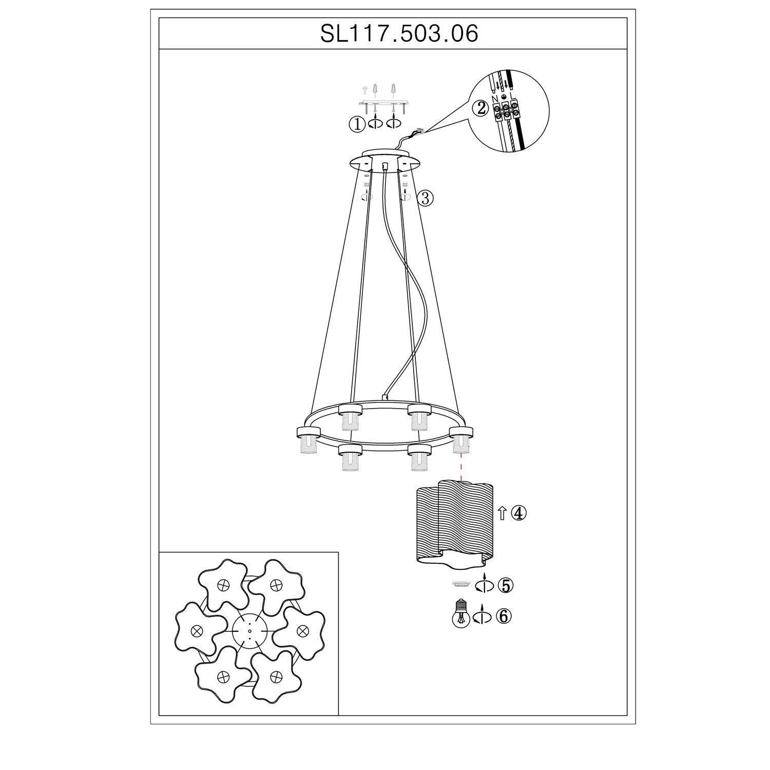 Подвесная люстра ST LUCE ONDE SL117.503.06