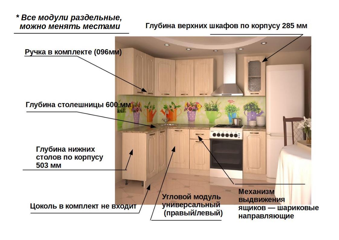 Угловой кухонный гарнитур 13 Грецкий орех