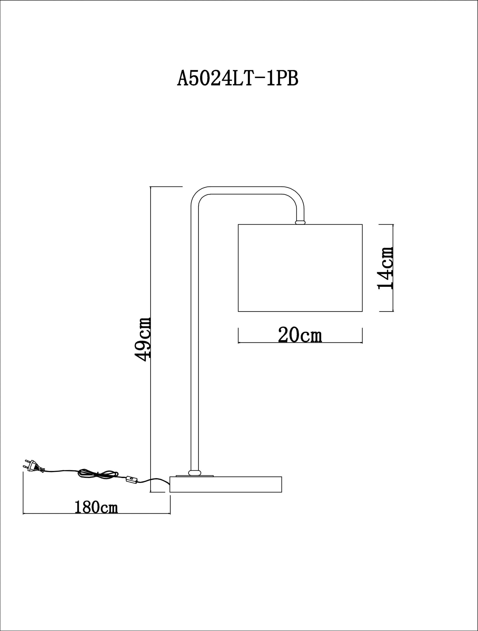 Лампа настольная Arte Lamp RUPERT A5024LT-1PB