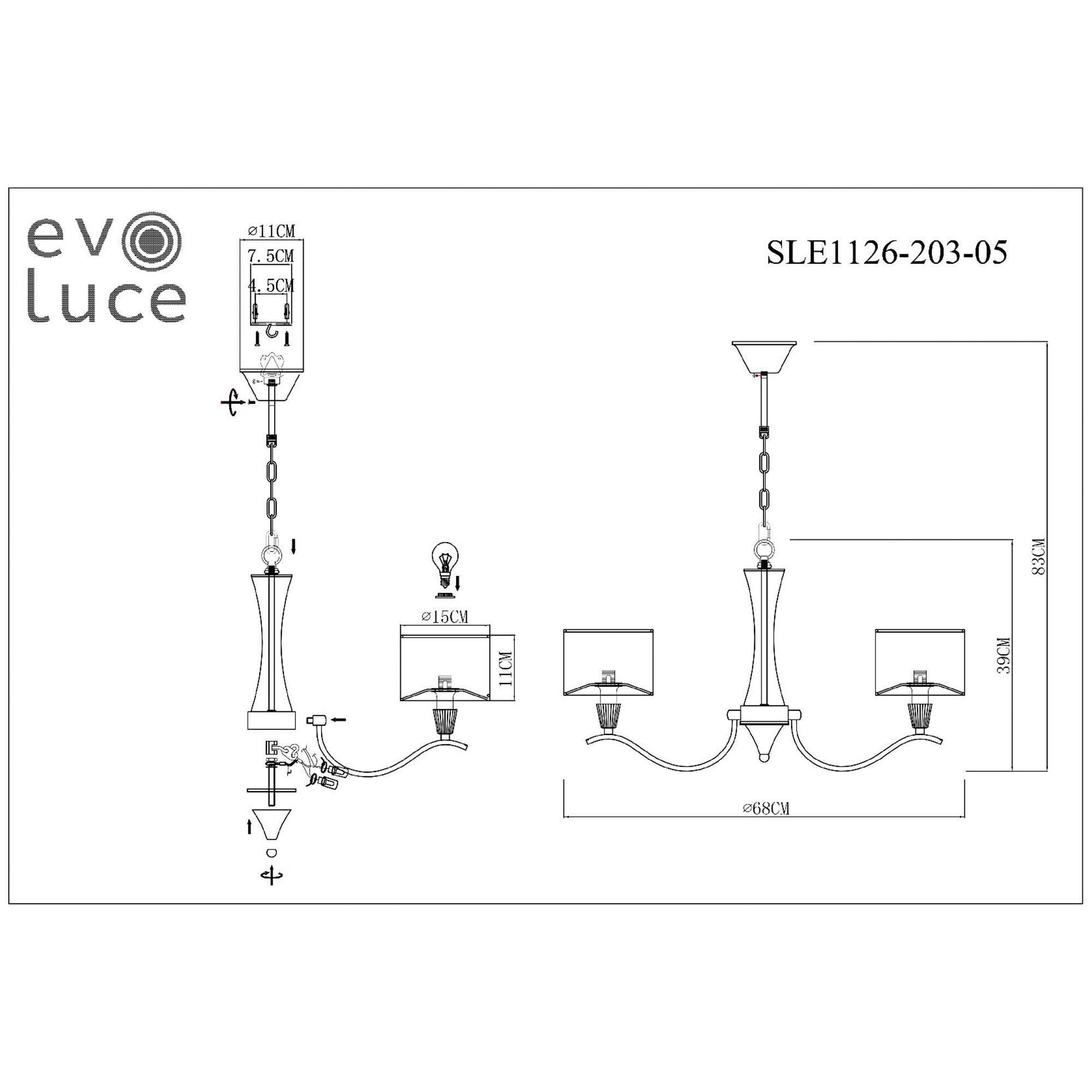 Подвесная люстра EVOLUCE CASSIA SLE1126-203-05