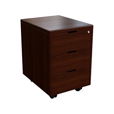Тумба подкатная 3 ящика MULTI-OFFICE КИНГСТОН (KINGSTON) Темный Орех 22300