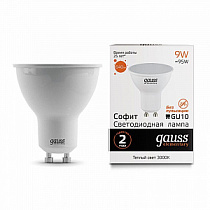 Лампа Gauss Elementary MR16 9W 640lm 3000К GU10 LED 1/10/100