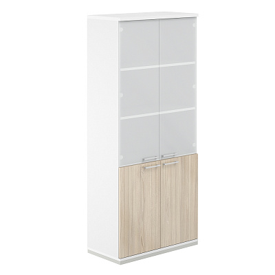 Шкаф NORDEN Аллегро со стеклом высокий 800х400х1833 AG.210.WH.WH.AR.GL