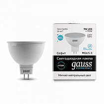 Лампа Gauss Elementary MR16 9W 660lm 4100K GU5.3 LED 1/10/100