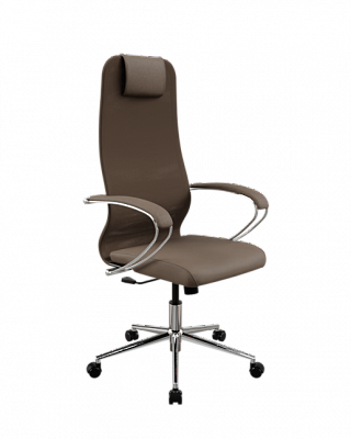 Офисное кресло МЕТТА ErgoLife S 8 B1-9K-Сетка(X2)+Багама/Uh00/Wh12/K1cF(M09.B23.G18.W02) Светло-коричневый / Коричневый
