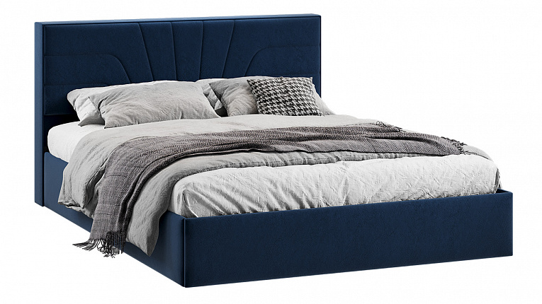 Кровать с подъемным механизмом Пандора Трия Тип 1 Микровелюр Wellmart Blue 1600x2000