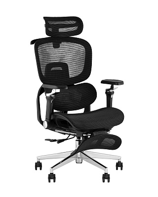 Кресло офисное TopChairs Prodigy с оттоманкой черный